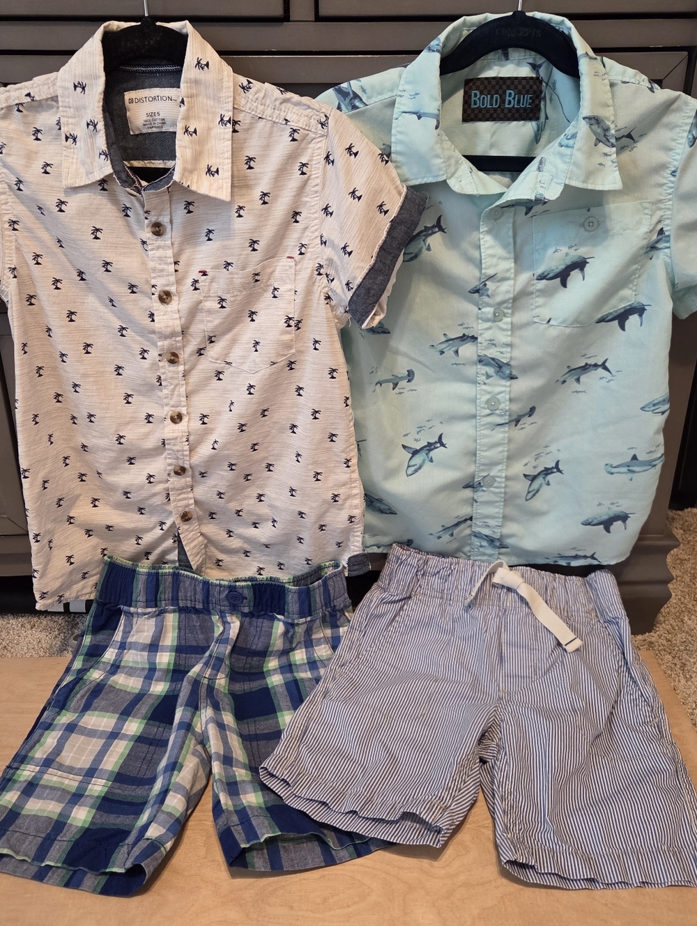 Summer Boys' Preppy Blue Green Summer Mix And Match Wardrobe Starter Size 5 - Picture 2 of 9